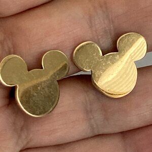 Vintage Disney Mickey Mouse Mens Cufflinks Brass Gold Tone Stamped Wedding Gift